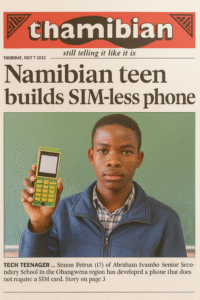 Simon was a Grade 12 learner at the Abraham Iyambo Senior Secondary School in the Ohangwena Region of Namibia