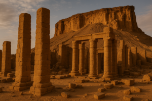 Ancient ruins of the Temple of Amun at Jebel Barkal, sacred to the Kushites.