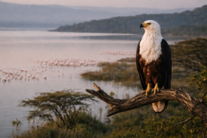 African fish eagle overlooking Lake Nakuru