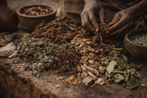 Traditional African herbal medicine used by indigenous healers