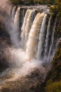 Water plunging into the gorge at Victoria Falls