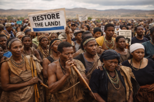 Contemporary Khoisan community gathering