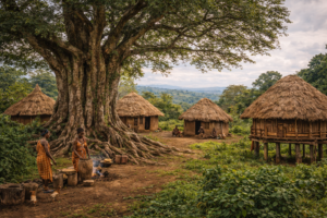 Traditional Kikuyu homestead in central Kenya