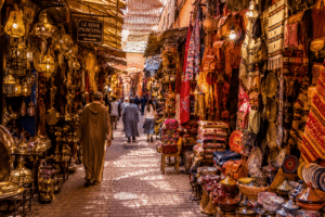 Traditional Moroccan market in Marrakech